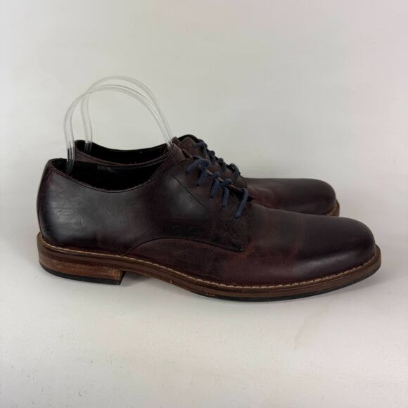 Cole Haan Dress Shoes Men 9 Burgundy Distressed Leather Lace-Up Round Toe Derbys main image 8